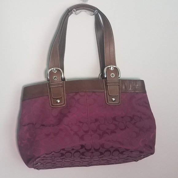 Coach Burgundy / Wine Signature C Logo Bags - Picture 2 of 7